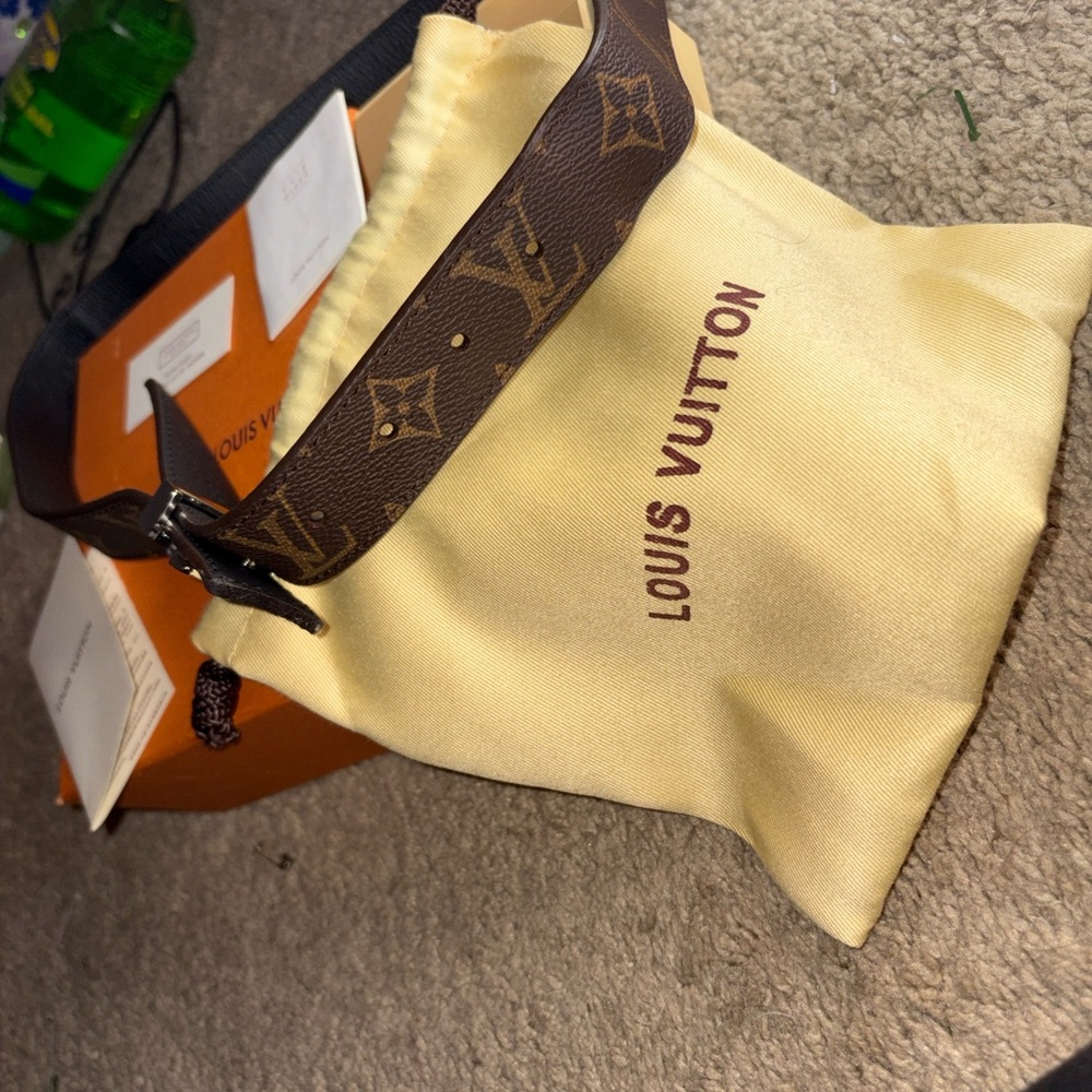 Louis Vuitton Dark Brown Monogram Belt with Silver Buckle - Picture 7 of 8